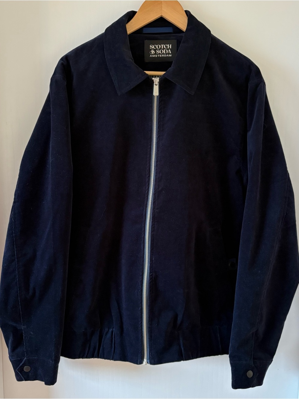 Scotch & Soda Amsterdam Navy Zip-Front Corduroy Jacket